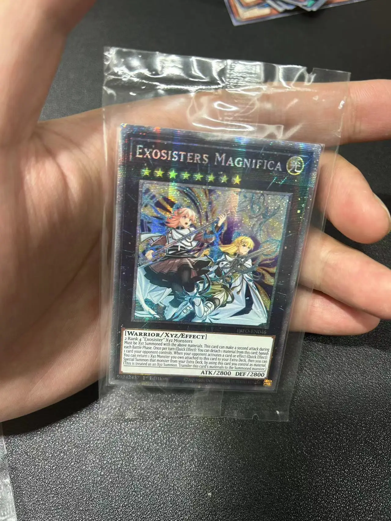 Yu Gi Oh PrismaticSecret Rare/PSER TCG Exosisters Magnifica(DIFO-EN046) Board Game English Gift Collection Toy Card Not Original