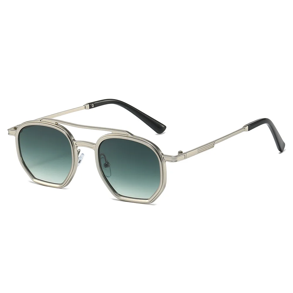 

6008 Geometric Pilot Sunglasses for Men Women, Fashion Polygonal Aviator Sun Glasses, Retro Stylish Square Metal Shades 604464