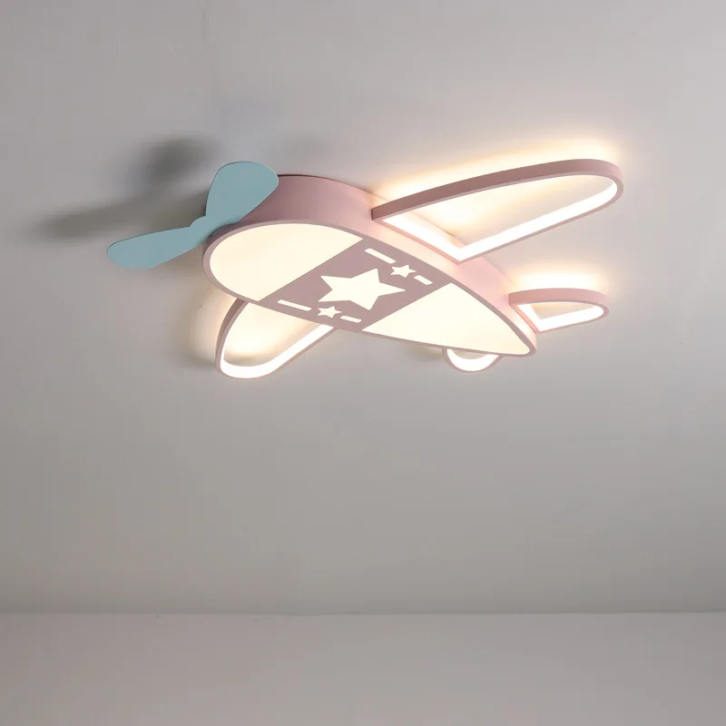 Modern Cartoon Creative Airplane Led Ceiling Lights Dimmable for Baby Kids Room Bedroom Chandelier Home Decor Fixture Design