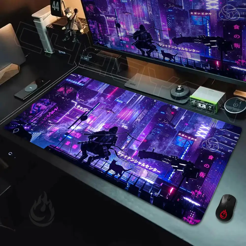 Futuristic Tech City Mouse Pad Large Computer Office Game Table Mats Rubber Anti-slip XXL Mouse Mat HDP Long Desk Pads Mauspad