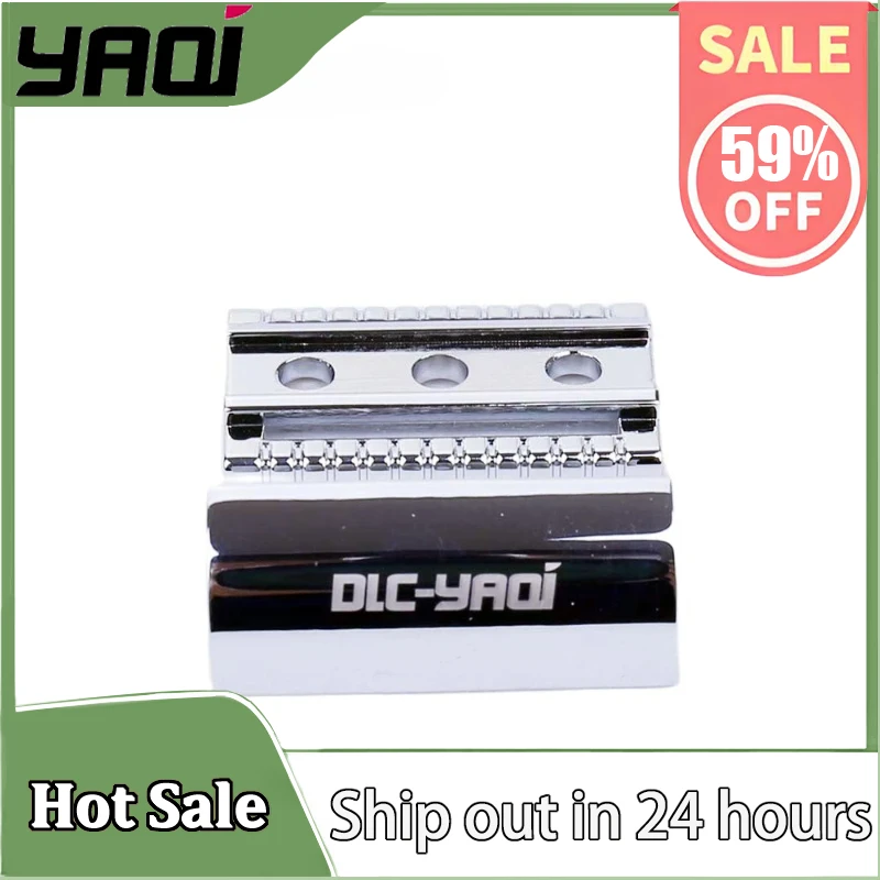 

YAQI Chrome Color Mens Safety Razor Head for Shaving Razor,0.90mm gap 31.3g Urltra-Light Zinc Alloy Portable Men's Grooming tool