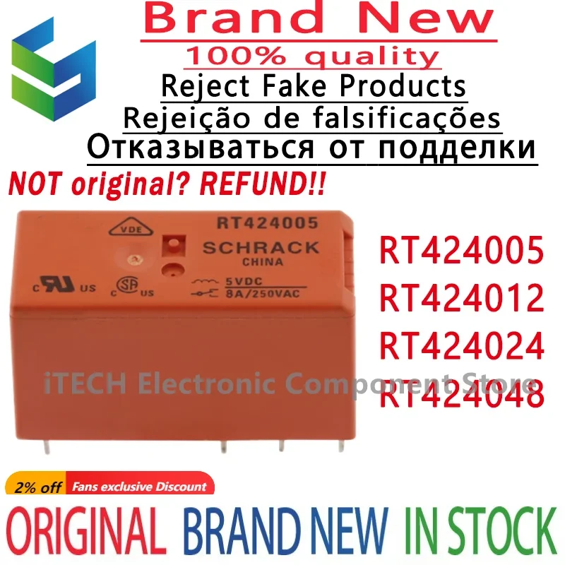 

10pcs/lot RT424005 RT424012 RT424024 RT424048 DIP-8 New Original 5-1393243-9 6-1393243-3 6-1393243-8