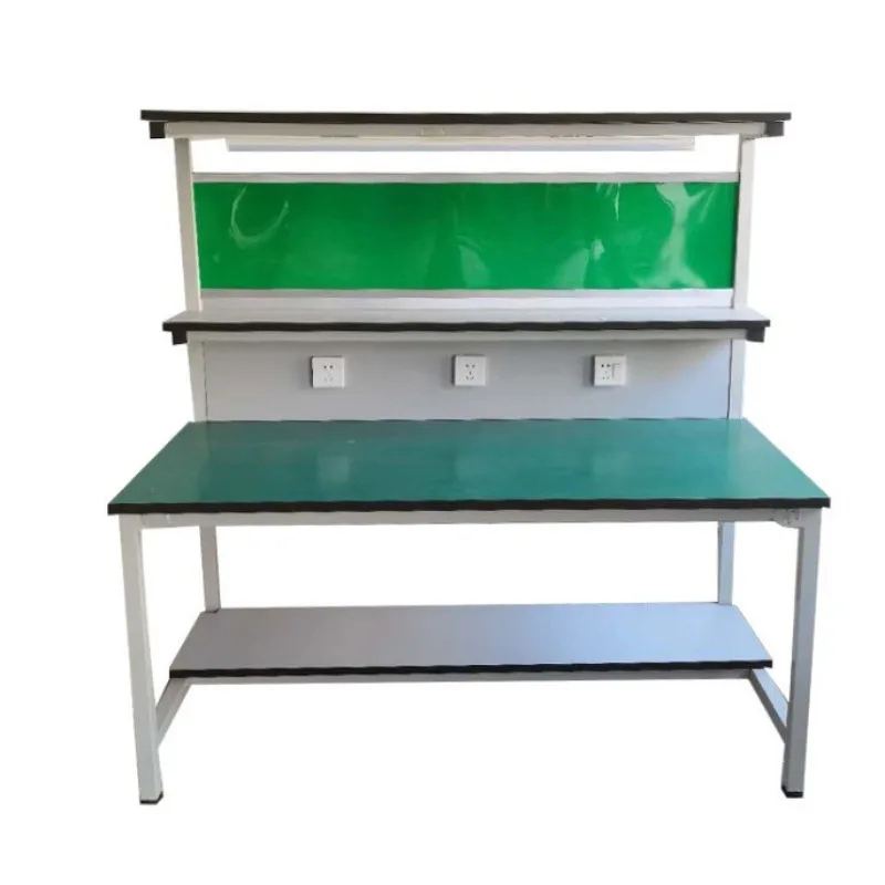 Anti-static workbench Double strip lamp Multifunctional double-layer packing bench Laboratory work table