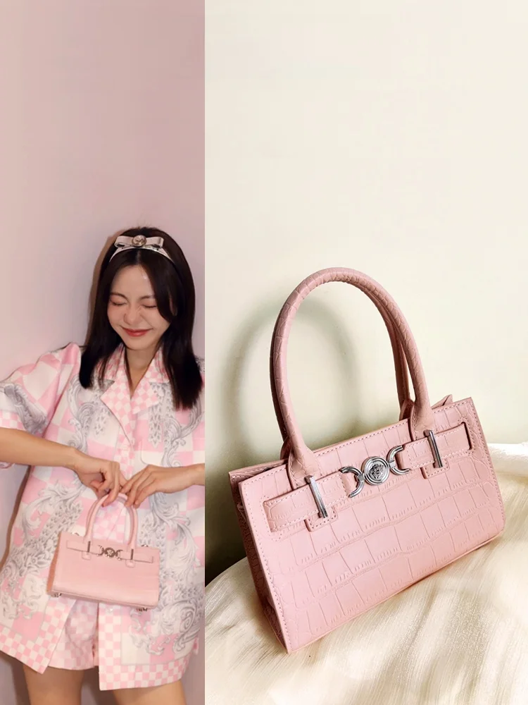 

Сумка из натуральной кожи с крокодиловым узором iny, сумка через плечо на одно плечо, Sli Briti Sle, магнитная синяя застежка