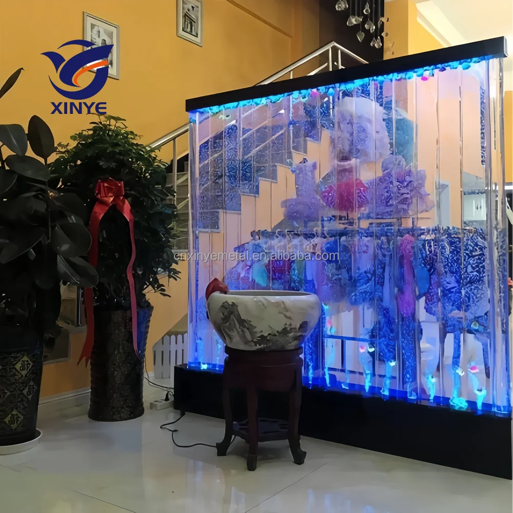 

Customization.Large Running Water Bubble Screen Water Curtain Separator Wall Living Room Entrance Background Acrylic Partition D