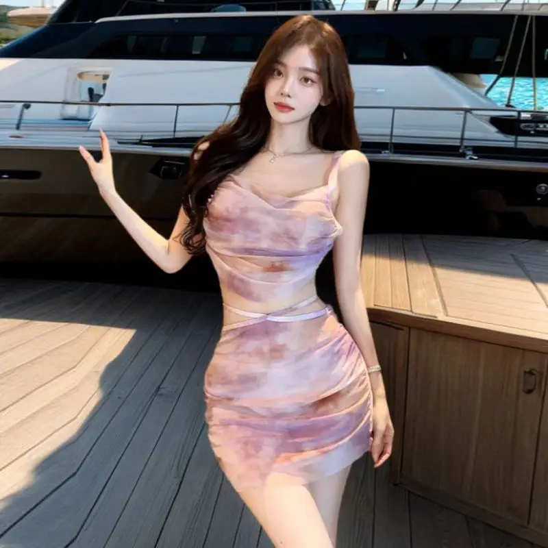 

Сексуальный комплект бикини для женщин Tie Dye Купальник пуш-ап с юбкой на косточках Купальник из 3 предметов Купальный костюм для пляжа и отдыха на море