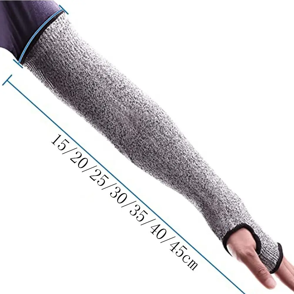 HPPE5 Grade Anti Cutting Arm Sleeve Multi-purpose Glass Factory Wear-resistant Arm Guard Anti Cutting Sleeve Thumb Hole Opening