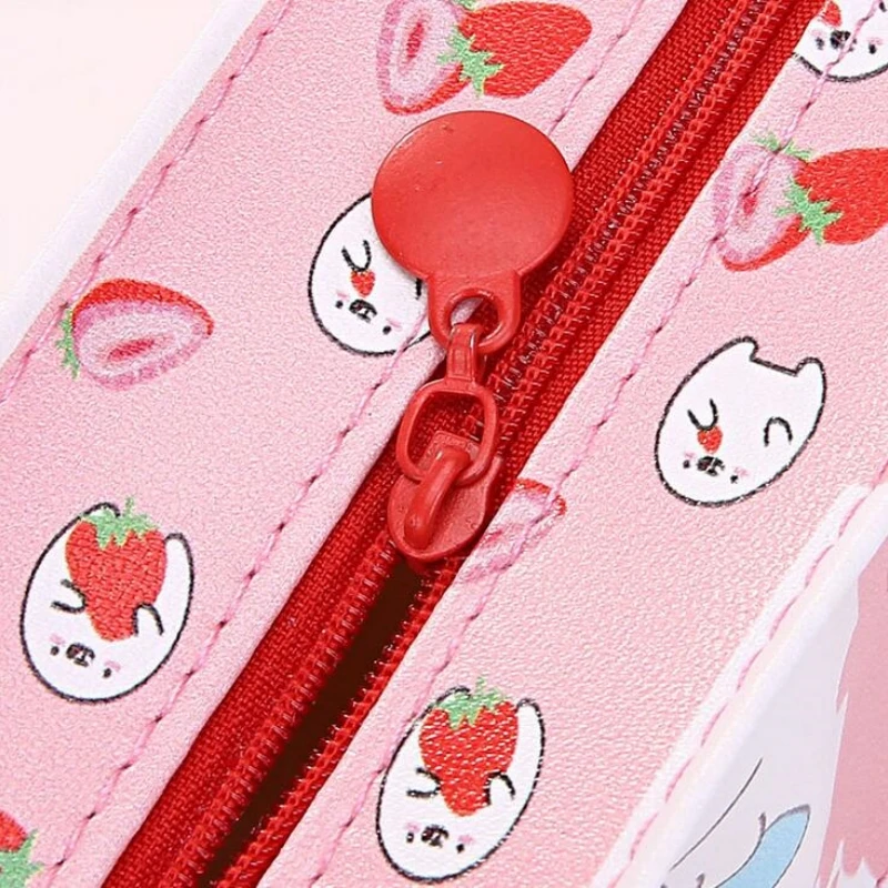 Cartoon Morning Milk PU Leather Pencil Case Stationery Storage Organizer Pencil Bag School Office Supply Escolar image 5