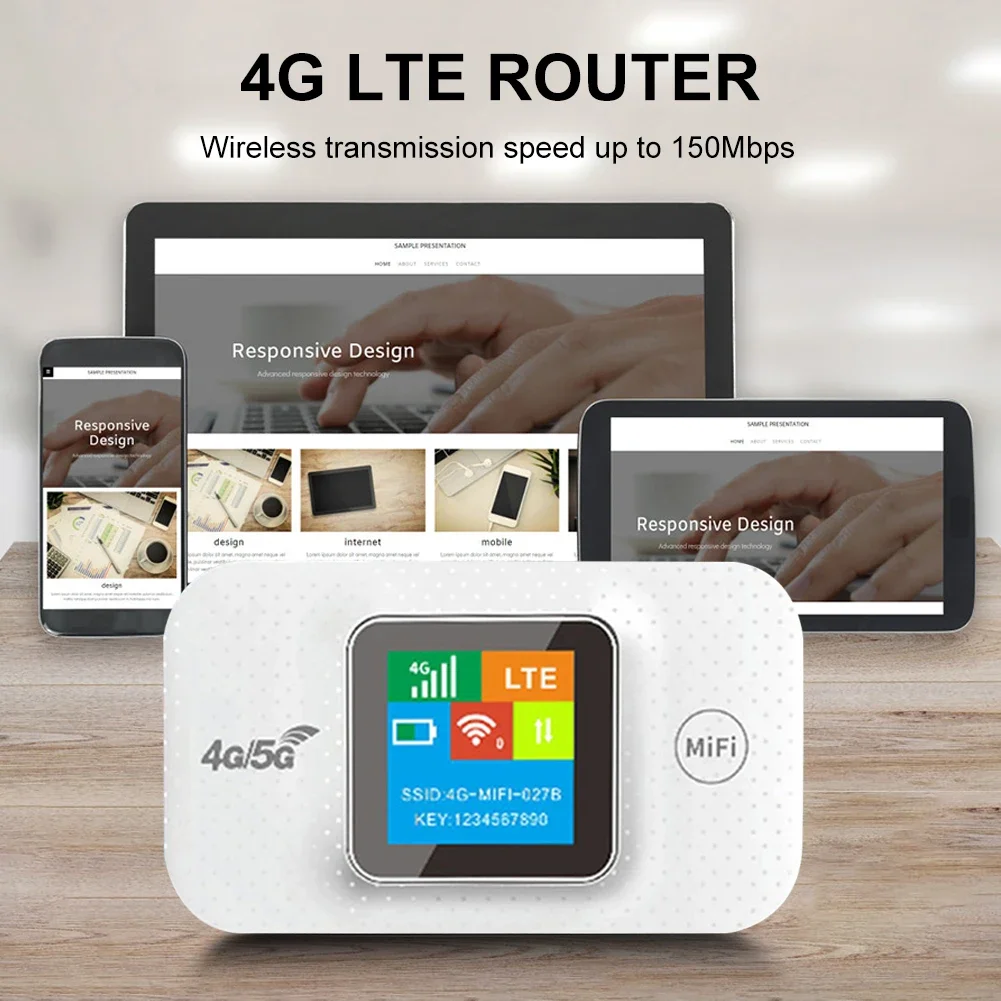 4G/5G Mobile Hotspot WIFI Router 4G LTE Wireless Internet Router Repeater 3000mA Pocket Modem with Sim Card Slot Wide Coverage