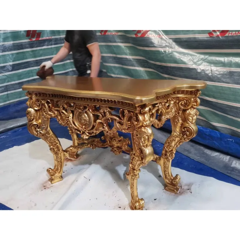 Angel carved entrance hotel lobby decoration table, living room aisle table