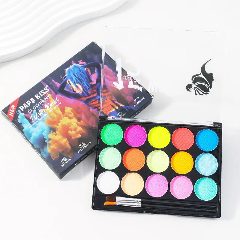 15 لونًا من طلاء الوجه والجسم بالدم المزيف، مجموعة مكياج للهالوين ذات تأثيرات خاصة احترافية مع شمع ندبة لنمذجة الجرح