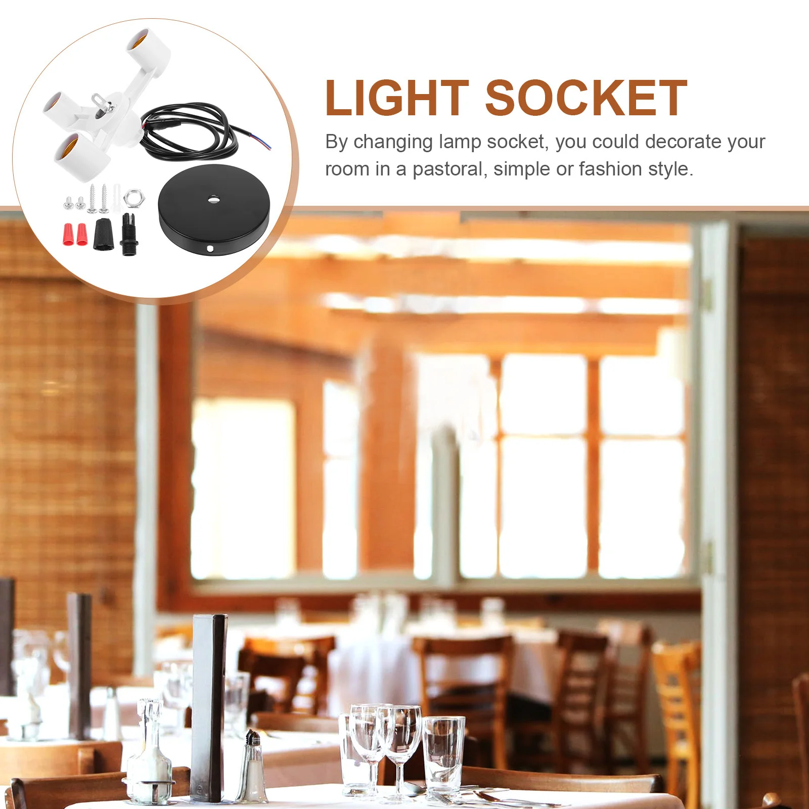 

1Pcs E27 Three-Head Lamp Holder Modern Style Ceiling Light Socket White DIY Pendant Lamp Accessory Vintage Home Lighting Fixture