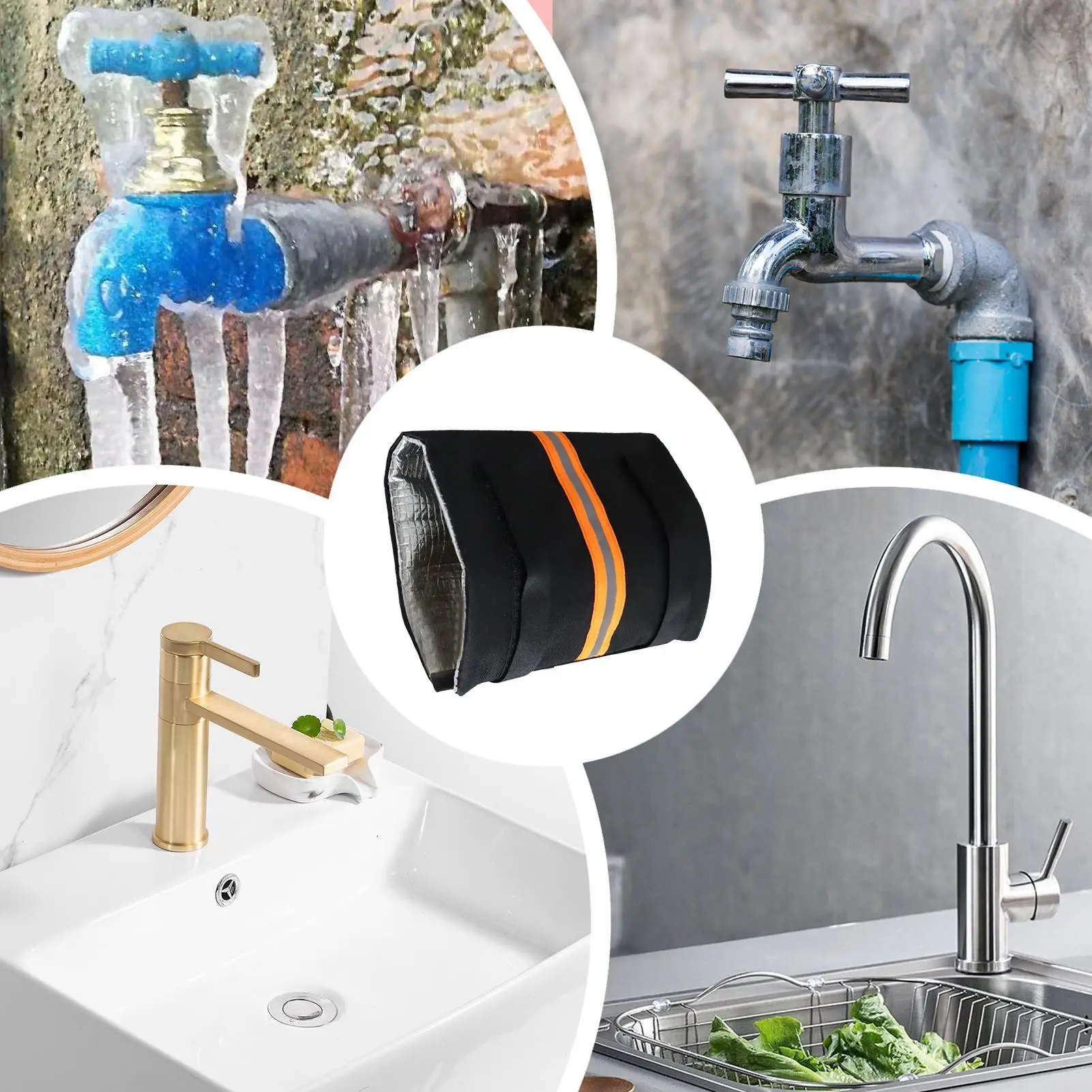 Faucet Covers For Winter 2 Piece Hose Protection With Reflective Strips Spigot Covers Winter For Patio Lawn Garden Home Frost