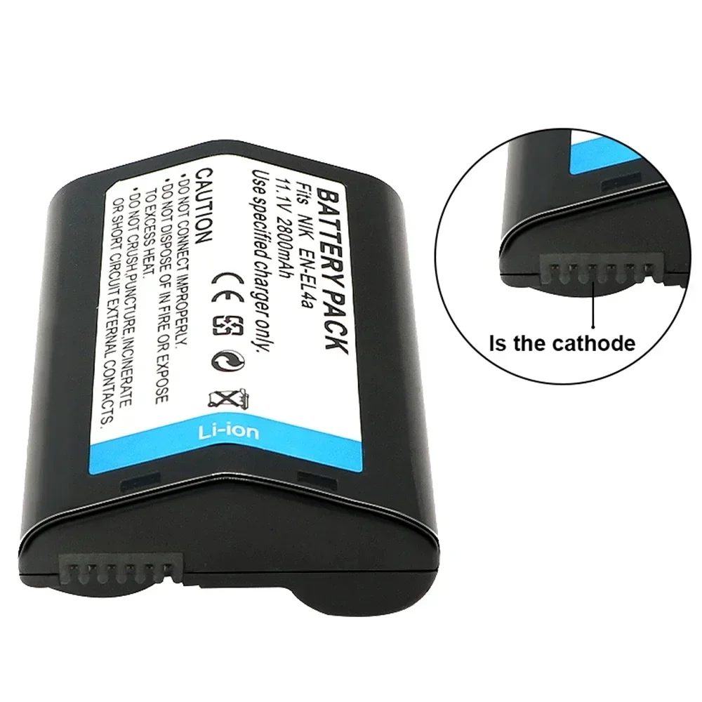 2800mAh EN-EL4 EN-EL4A ENEL4 ENEL4A Battery  EN EL4A EN EL4 for Nikon D2H D2Hs D2X D2Xs D3 D3S F6 MH-21 Camera Battery 1PCS