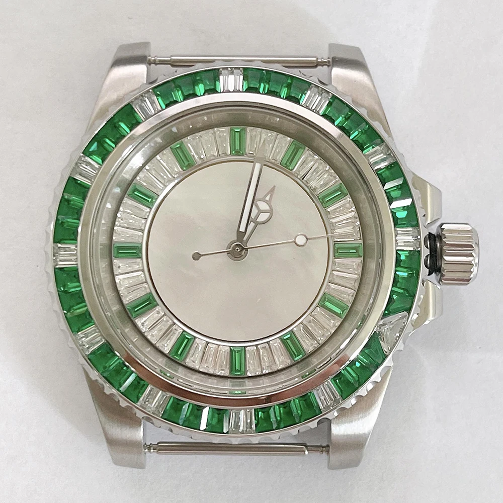 NH35 Dial 28.5mm, Artificial Diamond Scale Pearl Shell Watch Dial, for NH36 NH35A Movement, No Calendar Watch Face Accessories