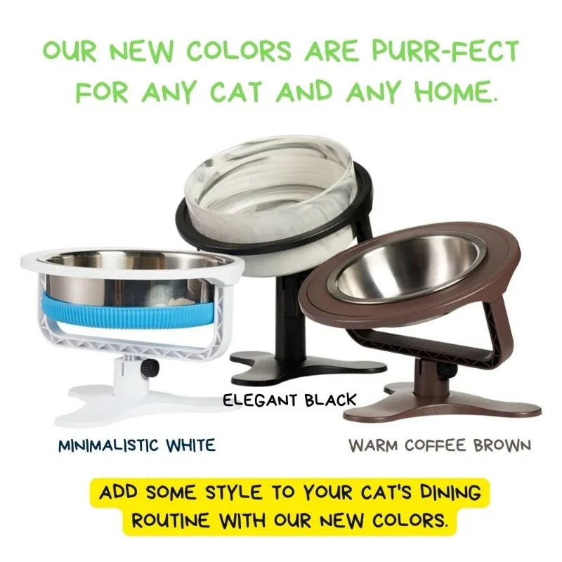 304 stainless Tilted Elevated Adjustable Raised Cat Food Bowl Stand Design Extremely High-Quality, Long-Lasting Rust Resistant