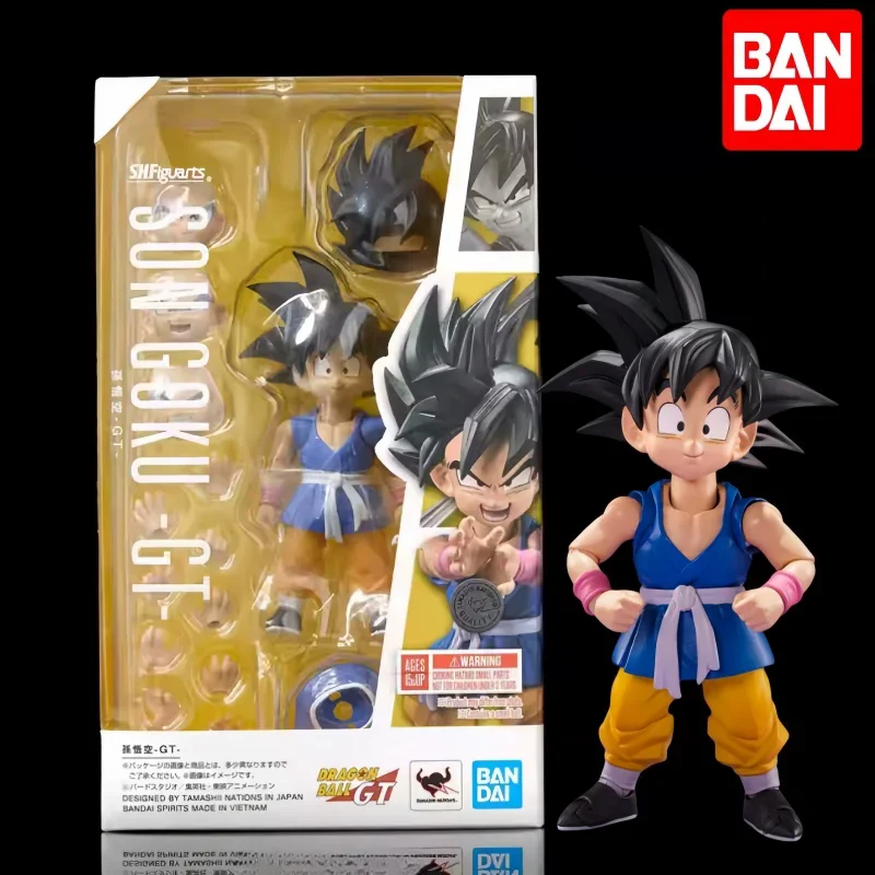 

In Stock Original Bandai Dragon Ball Gt S.H.Figuarts Son Goku Kid Kamehameha Anime Figure Action Model Figurals Toys Gifts