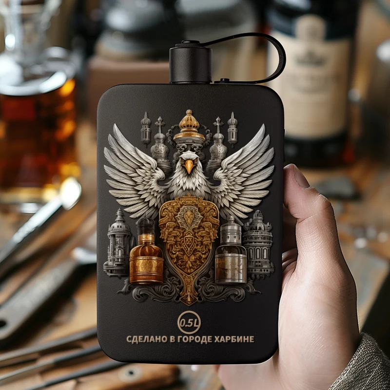 5oz/6oz/180oz Russian 304 stainless steel hip flask, Thick liquor wine bottle, Outdoor portable whiskey wine jug, Flat flagon