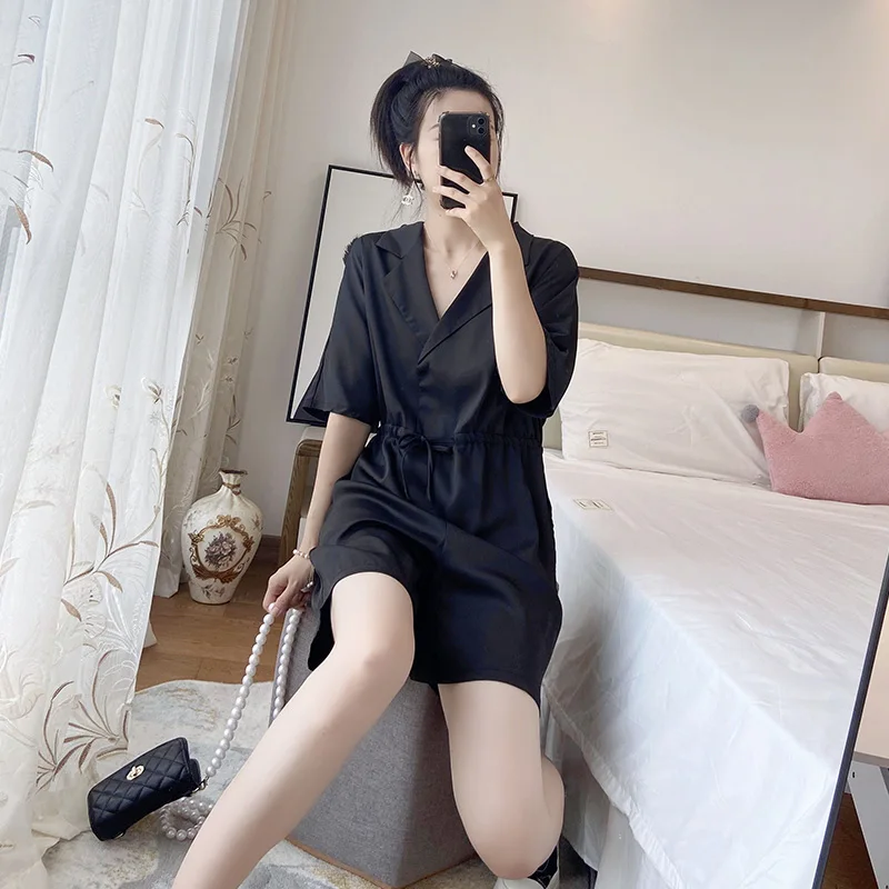 Pantaloni tutina ort dimagranti di grandi dimensioni V-Ne Faionable Pantaloni coreani a vita alta a gamba larga Nuovo arrivo estivo