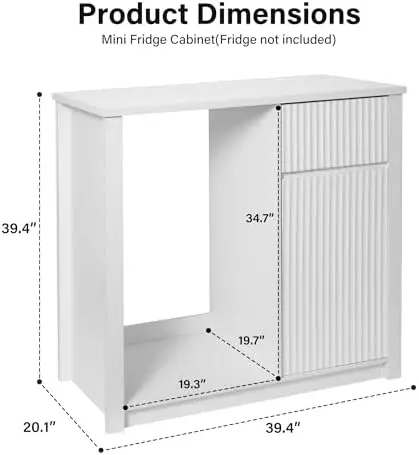 Mini Fridge Cabinet with Power Outlet,39.4