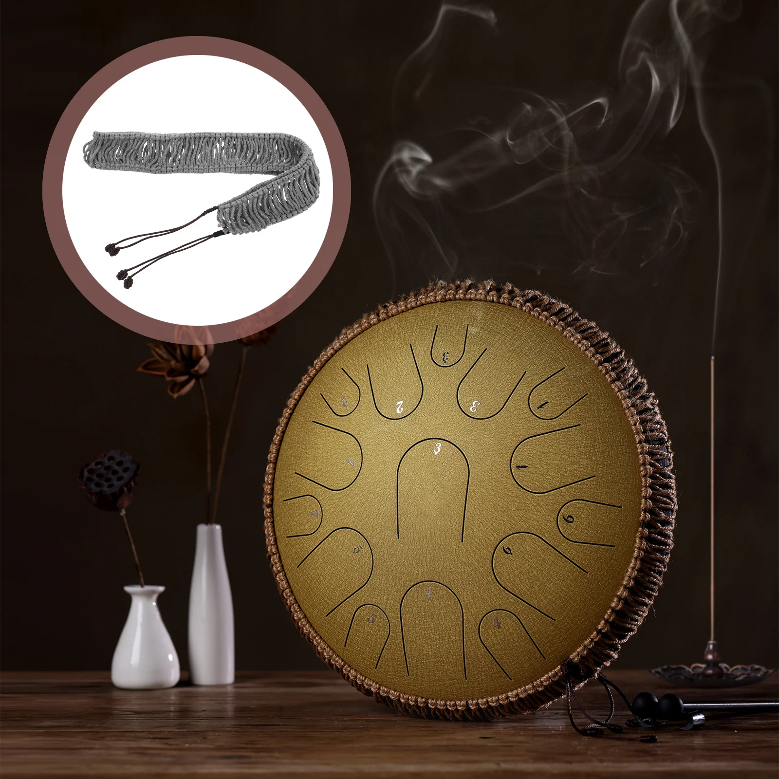 

Durable Woven Cotton Rope Protector Scratch Resistant Steel Tongue Drum Cover Secure Fastening Universal Fit Ethereal Drum