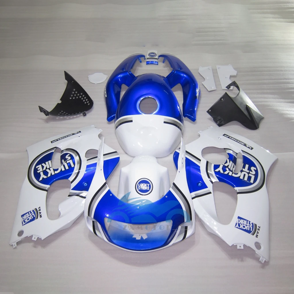 Motorcycle Fairing Kits For Suzuki GSXR 600 750  96 97-00 Blue White Fairings GSXR750 GSXR600 1996 1997-2000 Adjunct Tank Cover