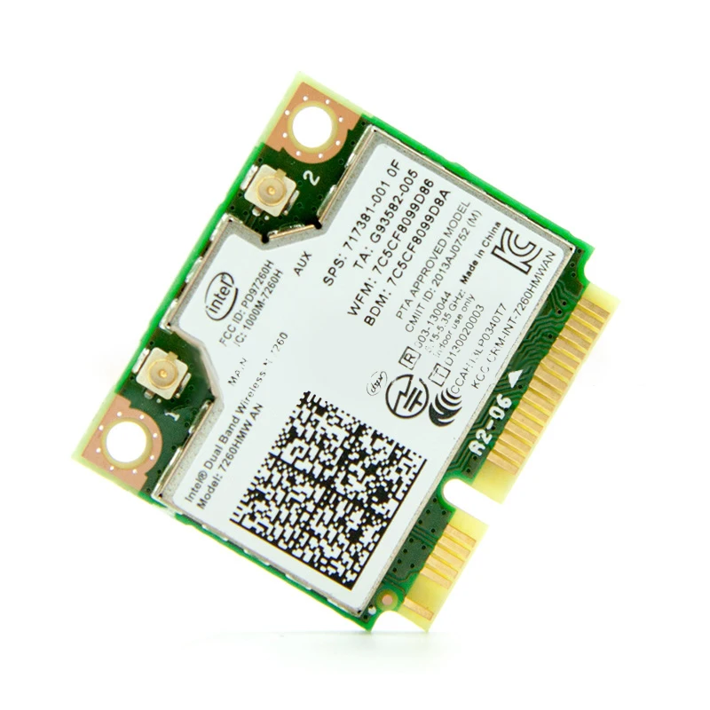 1 قطعة PCI-E صغيرة ثنائي النطاق 2.4 جرام/5 جيجا هرتز بطاقة الشبكة اللاسلكية التيار المتناوب 7260 7260HMW بلوتوث 4.0 802.11a/b/g/n