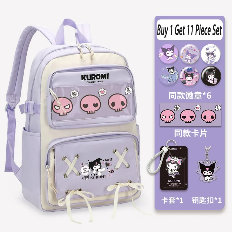 

Sanrio Backpack for Girls 2025 New Kulomi School Backpack Large Capacity Lightweight Back to School Backpack