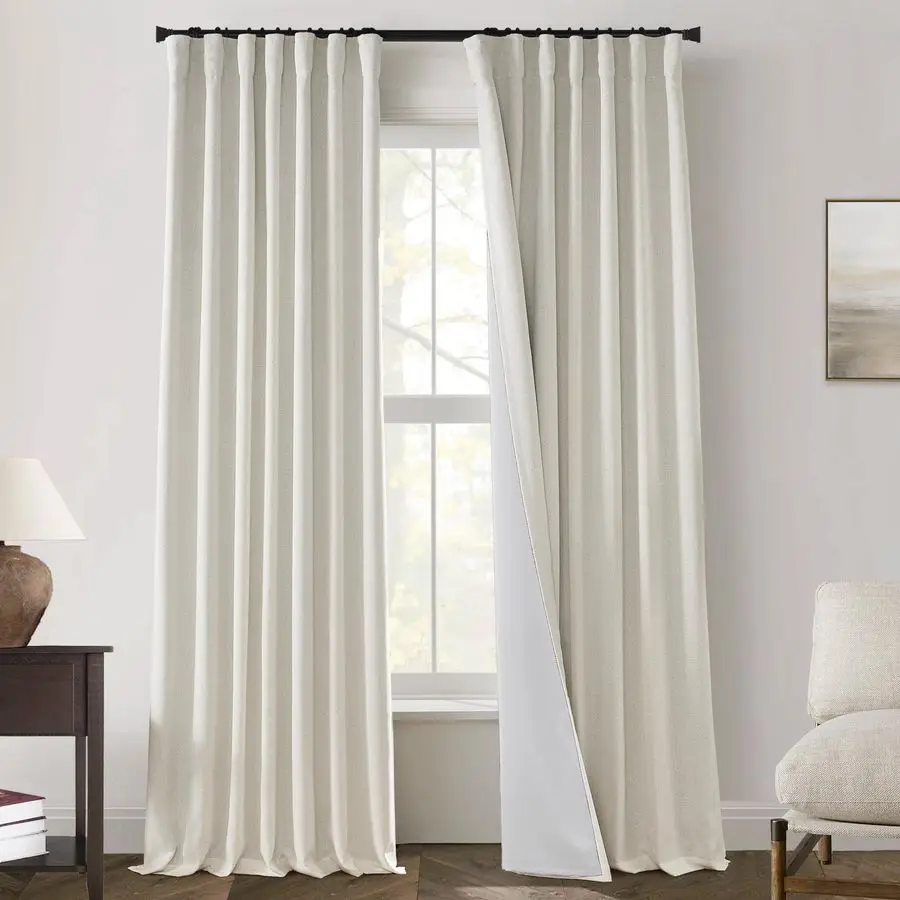 

Black Out Curtains 96 Inch Long Cream Farmhouse Bohemian Custom 96 Inches Long for Living Room Noise Reducing Blocking Track Cur
