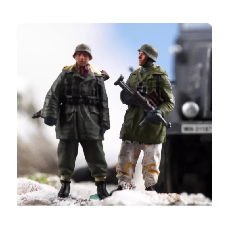

1:72 Scale Resin Material German Army Winter Battle 2 Soldiers Suitable For Helicopter Scenes Collectible Decorative Display