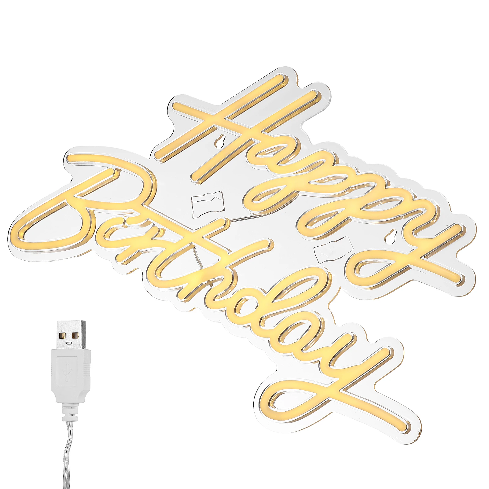 USB電源式ネオンサイン 誕生日パーティー LEDライトアップ ハッピーバースデーサイン 壁飾り ホーム寝室装飾 ライトアップレター