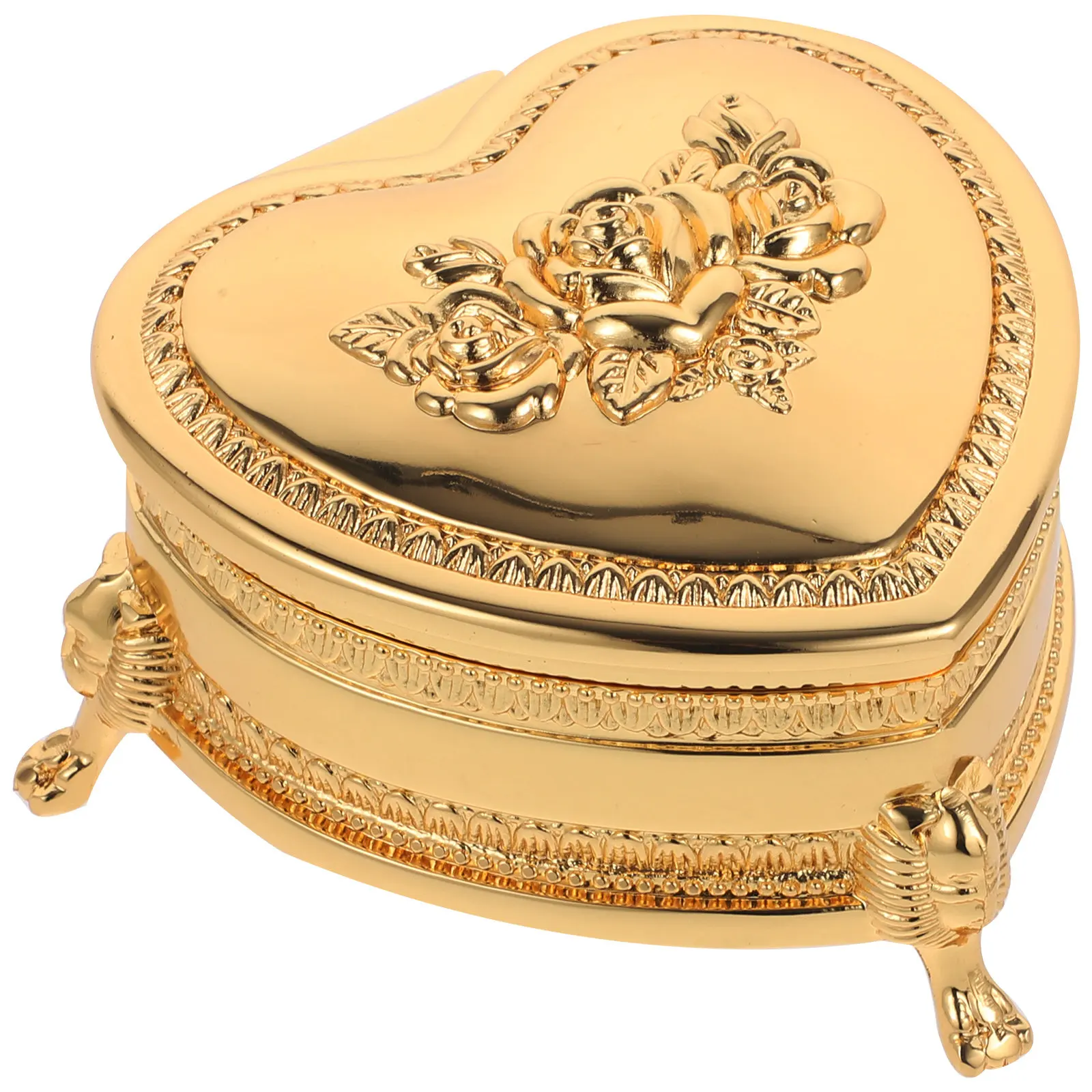 

Heart Shaped Jewelry Box Metal Vintage Trinket Box Ring Earrings Necklace Organizer Desktop Decor Jewelry Storage Case