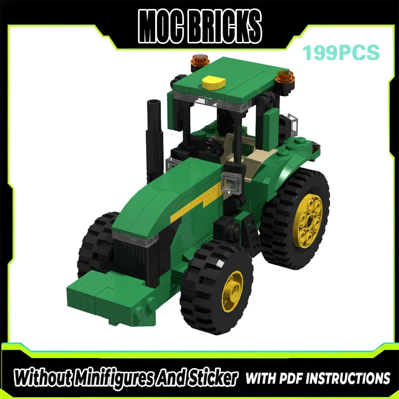 

Конструктор MOC: Городская модель автомобиля, Сельскохозяйственный зеленый трактор, Модульные технологичные блоки, Подарки, Набор для сборки, Детские игрушки