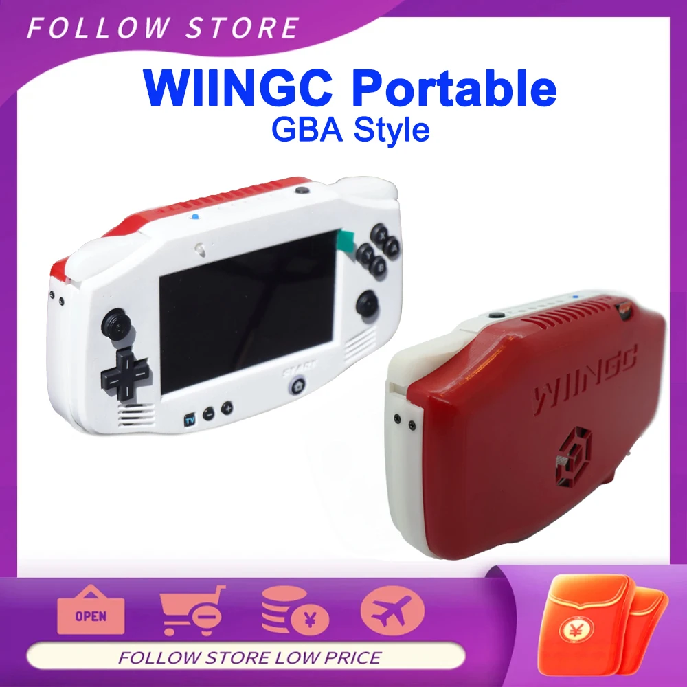 4.3-Inch WIINGC Arcade Game Console WII Gamecube WII NGC Portable GBA Style WIIBOYA WIIBoy Advance Modified by WII Motherboard