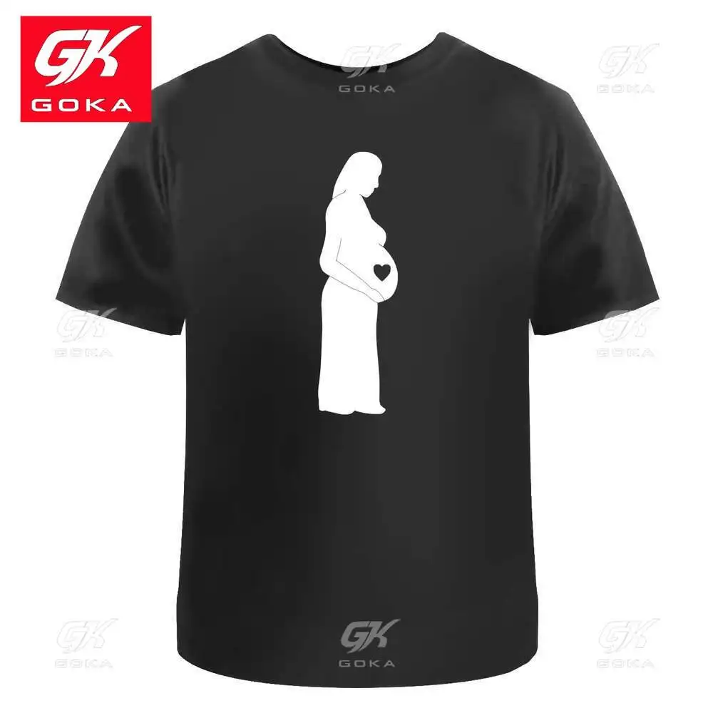 Silhouetted Pregnant Lady Men's Women's Cotton T-Shirts Graphic Clothing Short Sleeve Vintage Tops Printed Y2K Classic T Shirts