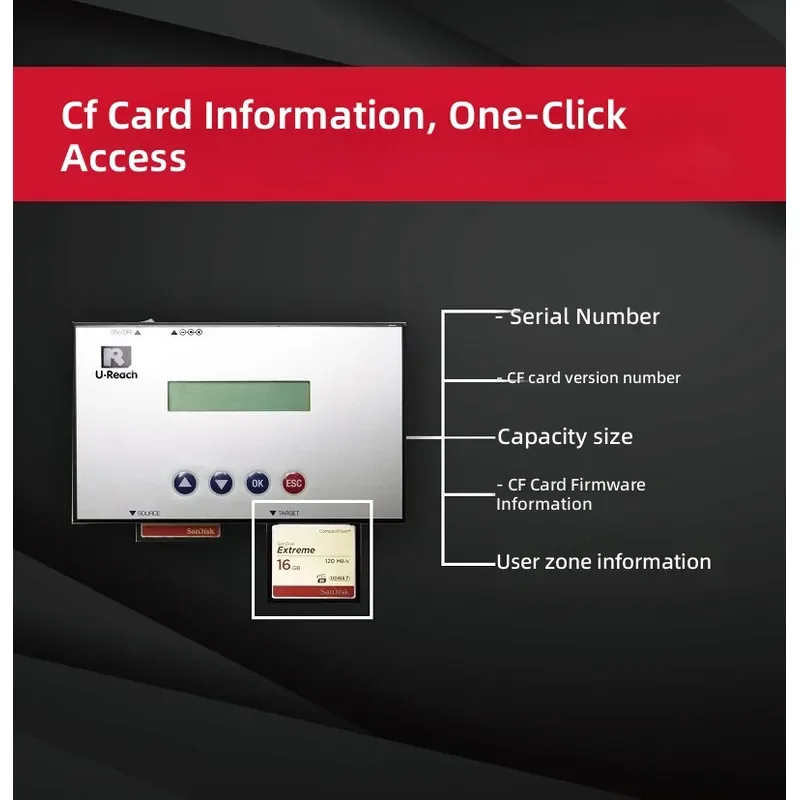 CFast Card Duplicator With SN Reading Function For Industrial Control Medical System Mirror Image Backup Data Copy Accessory