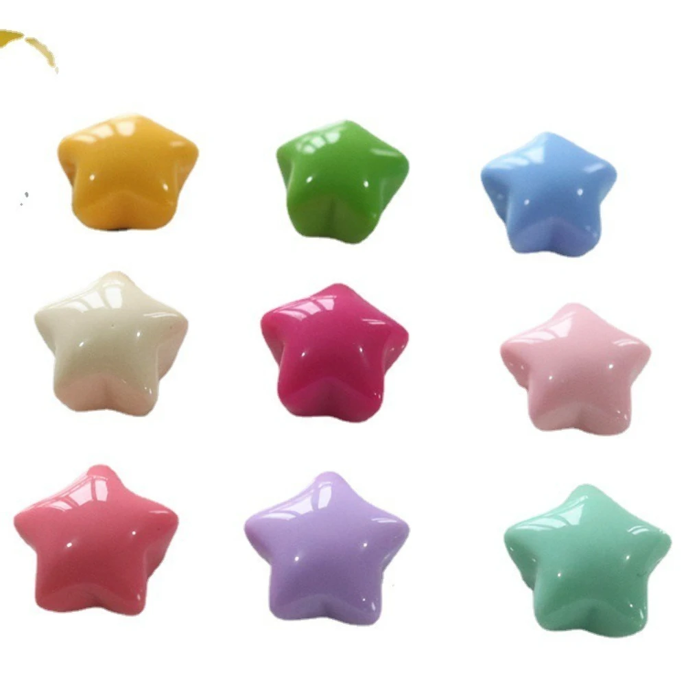 10pcs Colorful Resin Star Charms for DIY Jewelry Making