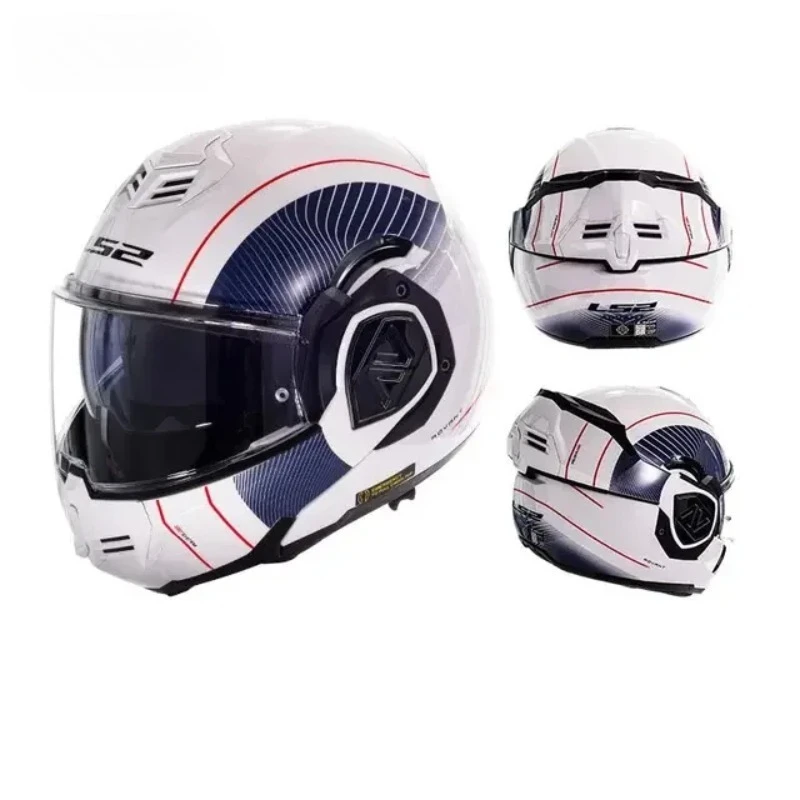 LS2 FF906 Full Face Flip up Helmets Motorcycle Modular Double Visor Helmet Built-in Lens ECE Capacete Casque Casco Moto