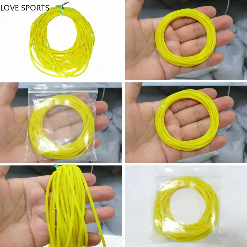 cordon-en-latex-jaune-fluorescent-500g-lot-diametre-28-mm-extensible-5-6-fois-accessoires-pour-la-peche-et-l'entrainement-au-tennis