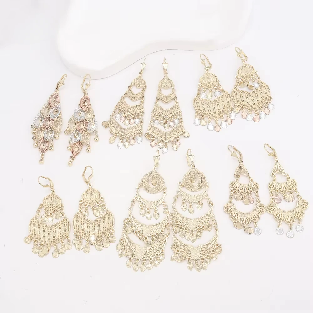 

Luck Luxury Fashion Bohemian Retro Summer Style 14K Gold Plated Pendant Earrings Women's Gifts Hot Sale