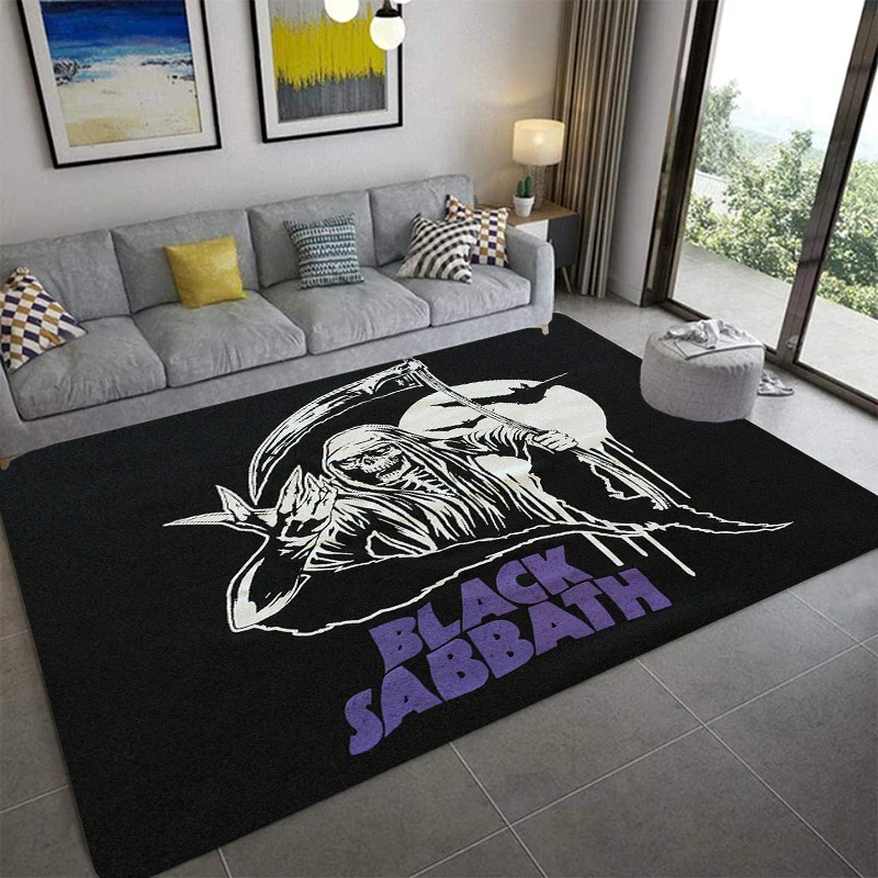 B-Black Sabbath  logo Printed Carpet Fashion Yoga Mat Non-Slip Carpet Bedroom Decoration Outdoor Carpet Bedroom Birthday Gift