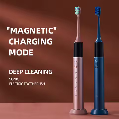 Intelligent electric toothbrush for adult couples. It is a magnetic levitation sonic electric toothbrush with 5 modes,
