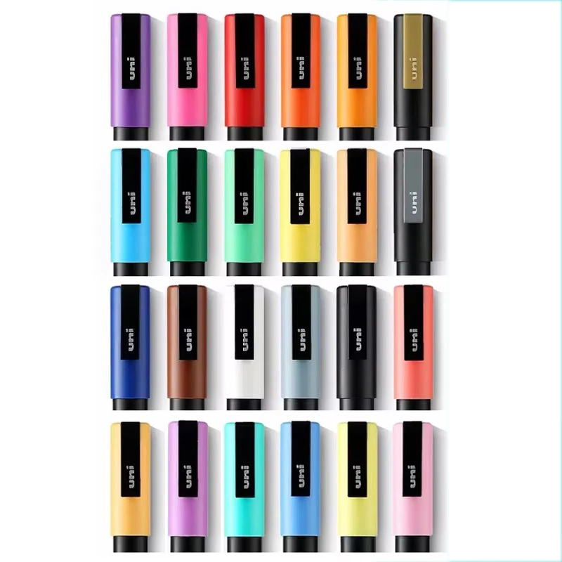 24Colors New Japan UNI POSCA Color Markers Pen Set PC-3M Acrylic Plumones POP Poster Pen/Graffiti Advertisement Art Stationery