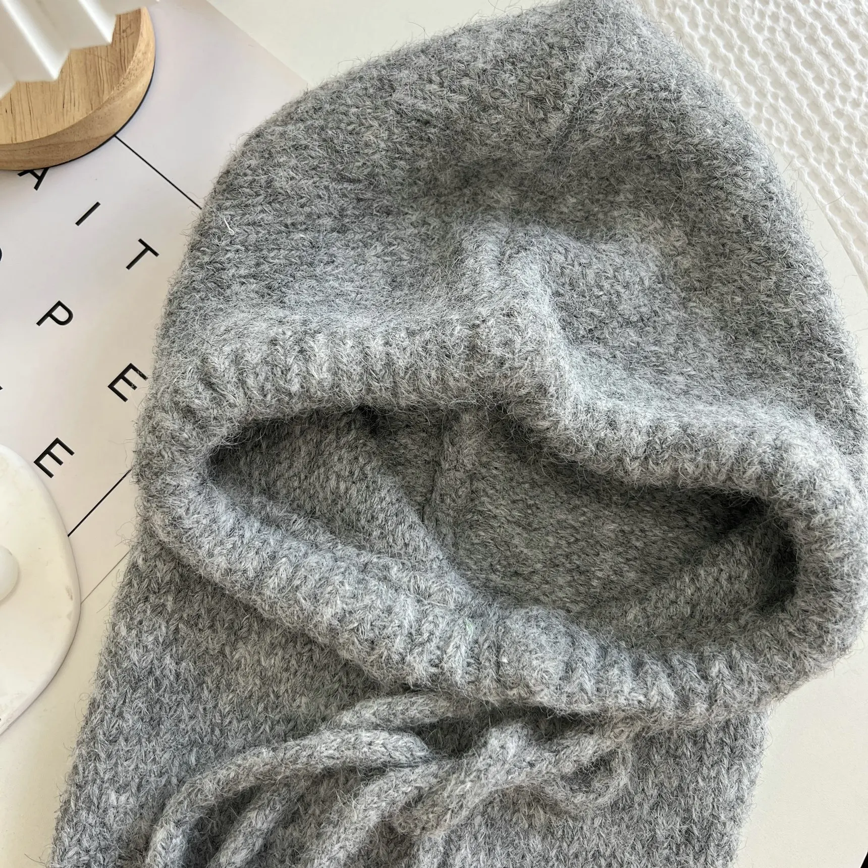 Gestrickte Mützen, Mütze für Männer und Frauen, Winter, warm, Unisex, mit Kapuze, Halsband, Schal, Mütze, Skimütze, kalte Hüte, Sturmhaube, Mützen, Motorhaube – Detail 11