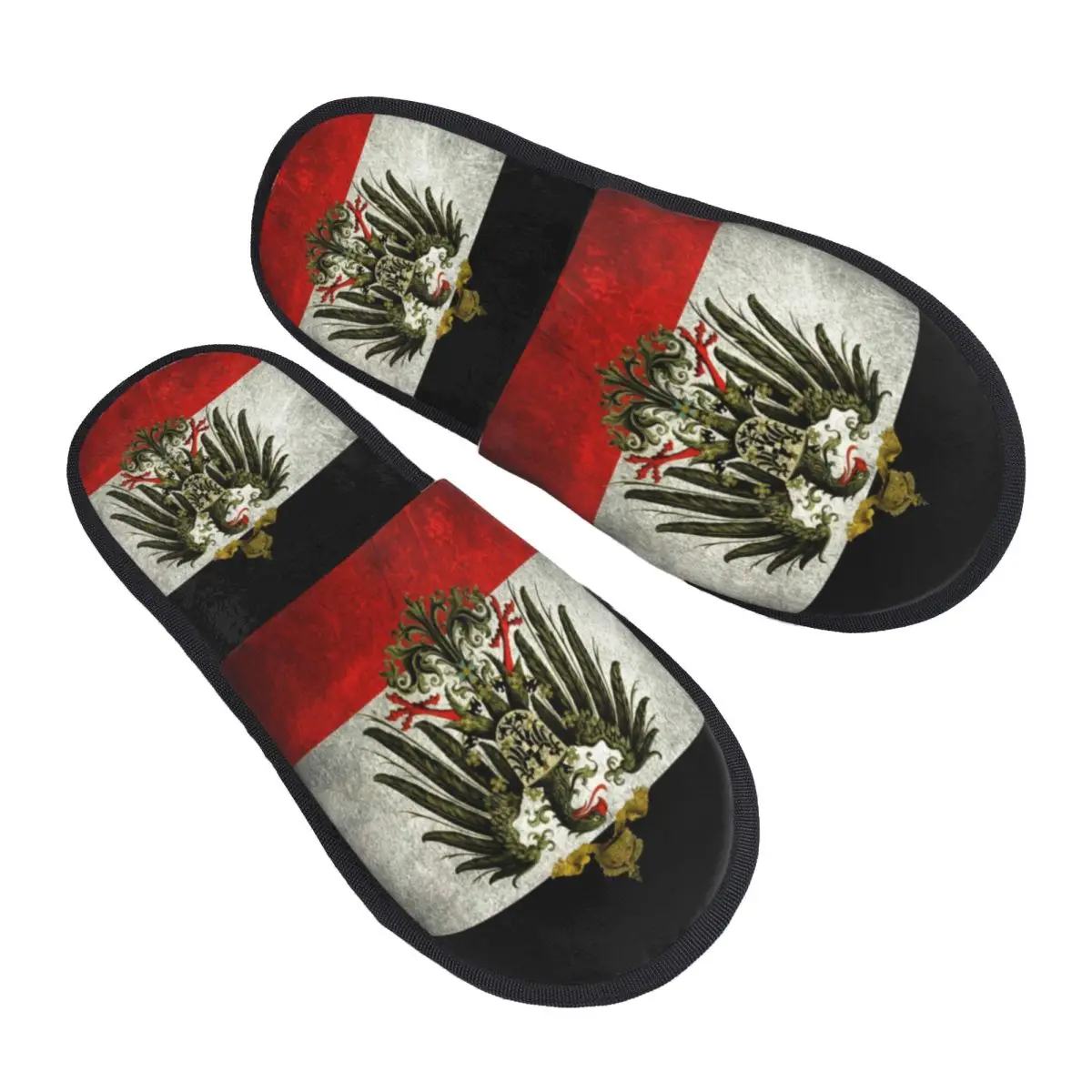 Custom Print Women German Empire Flag Germany House Slippers Cozy Warm Memory Foam Fluffy Slipper Indoor Outdoor Shoes