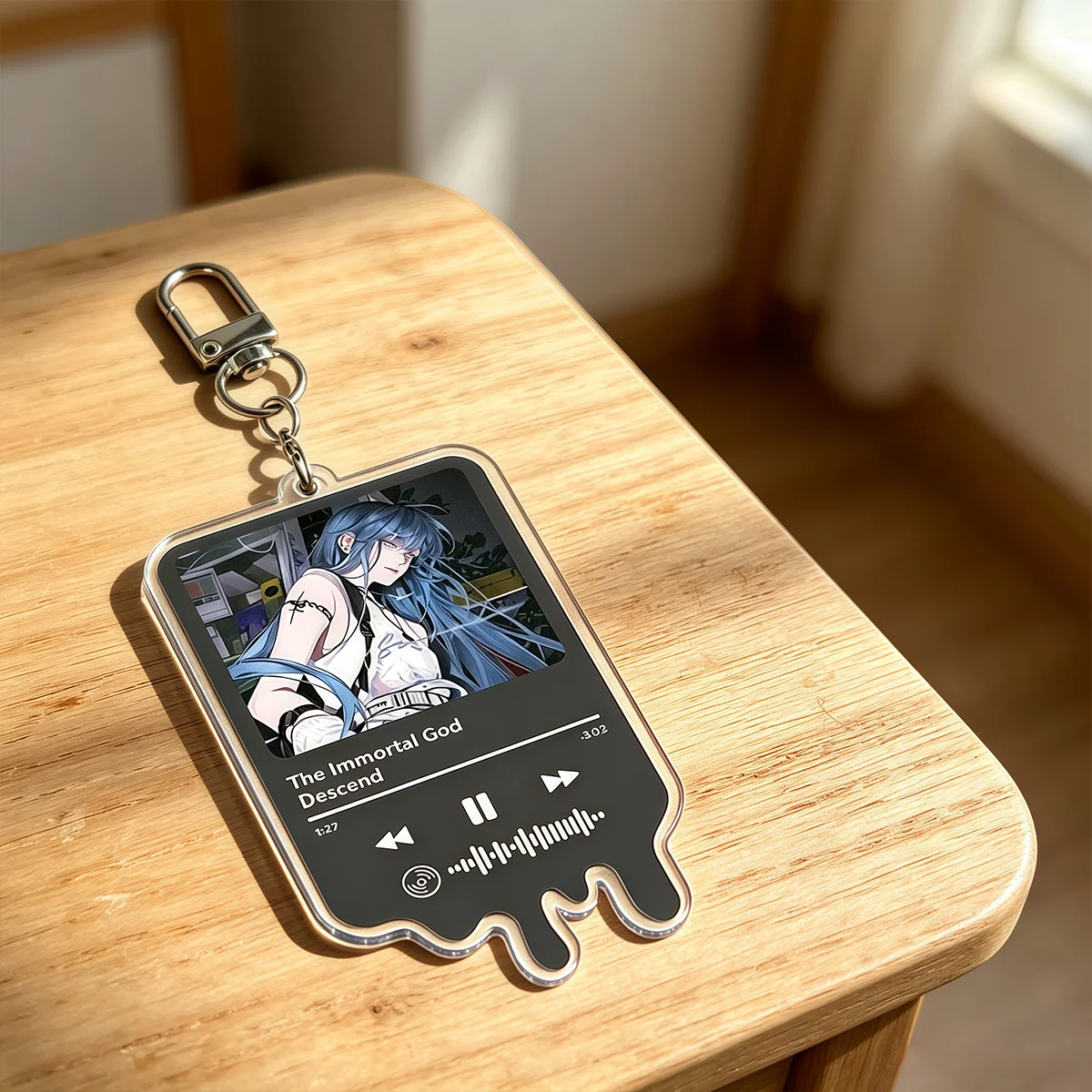 Custom Music Acrylic Keychain Personalized Photo Text Durable PC Keyring Jewelry Gift for Birthday Anniversary All Seasons