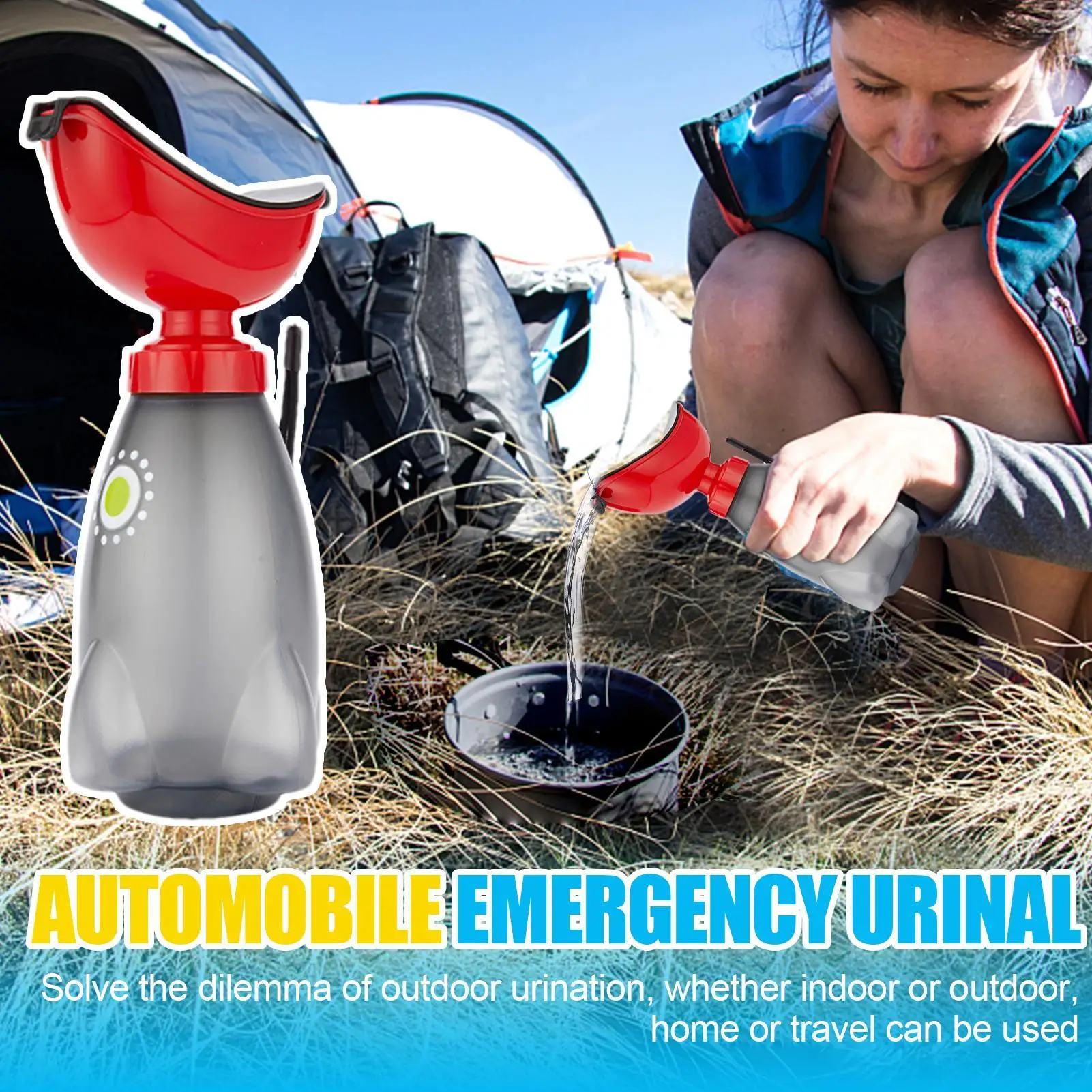 Female Male Portable Mobile Toilet Urine Bottle For Outdoor Camping emergency urinal with lid and funnel for car use