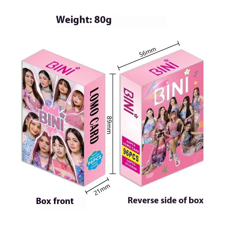 

96 Best-Selling Photo Cards Of Filipino Girl Group BINI, Celebrity Support, Double-Sided Color Printing, LOMO Card, Mini Card