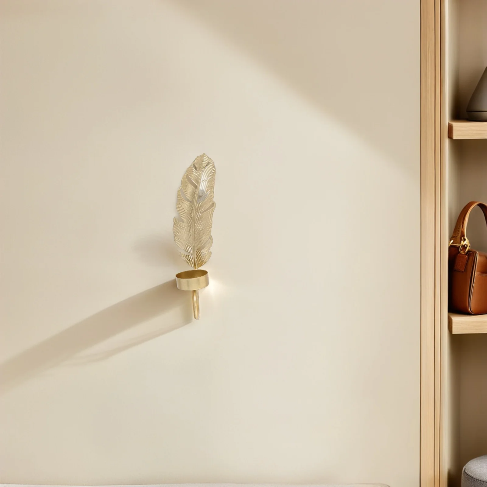 

2Pcs Wall Mounted Leaf Holder Iron Decorative Candlestick Suitable for Home Office Wall Decor Candlestick Decor