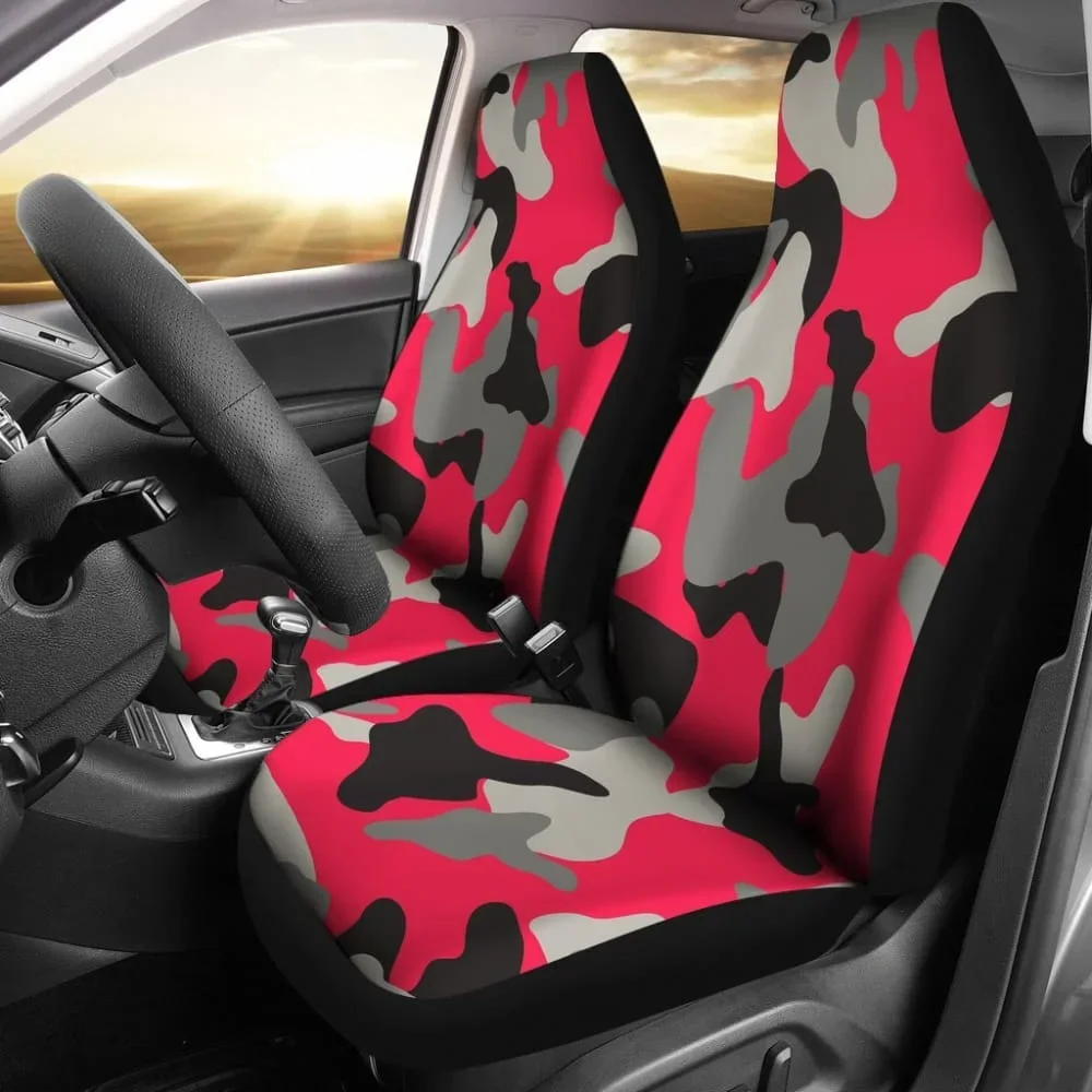 Woman Army Style Car Seat Cover,Pack of 2 Universal Front Seat Protective Cover